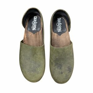 SANDGRENS Brett low closed-back clogs Olive Green Size 37 = Size 6-6.5